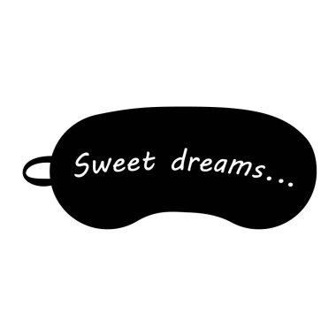 Beyaz arka planda izole edilmiş uyuyan göz maskesi