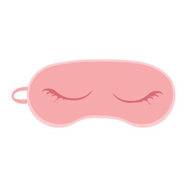 Beyaz arka planda izole edilmiş uyuyan göz maskesi