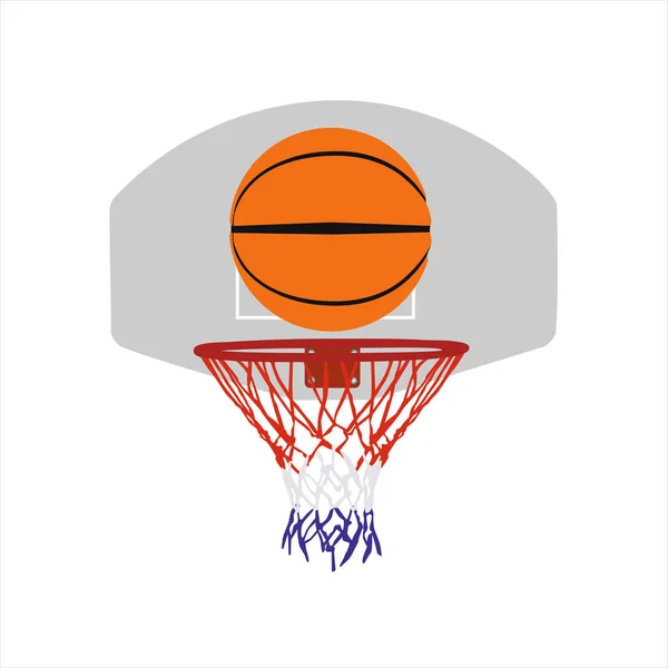 Basket boll och korg — Stock vektor