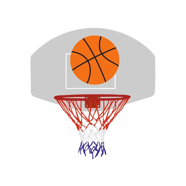 Baloncesto pelota y canasta — Vector de stock