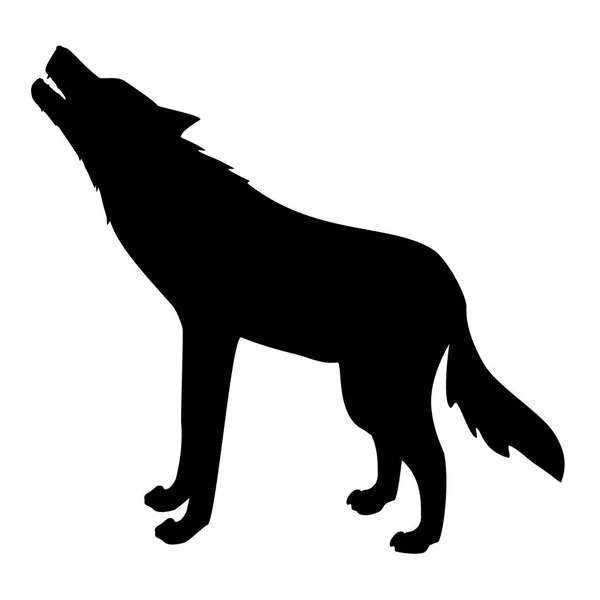 Silhouette wild wolf — Stock Photo, Image