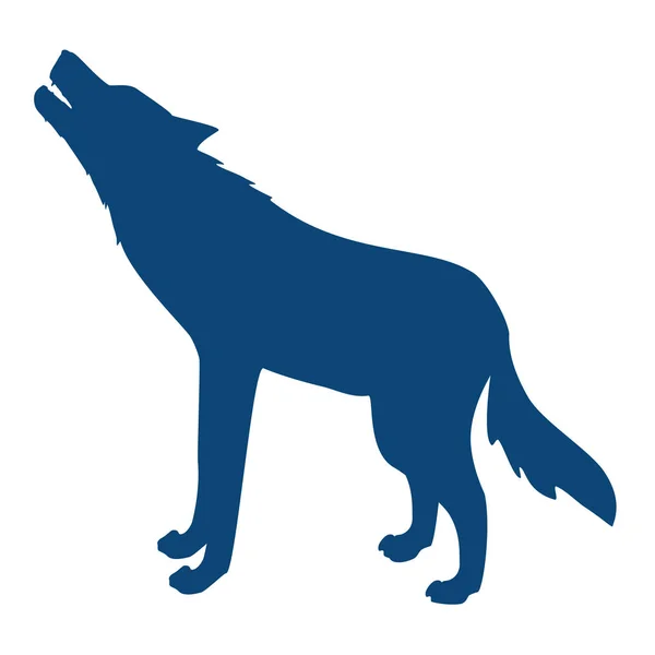 Silhouette wild wolf — Stock Photo, Image