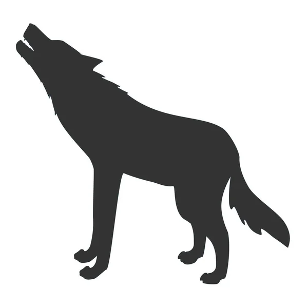 Silueta divokého vlka — Stock fotografie