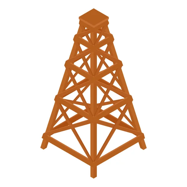 Torre isometrica in legno isolata su bianco — Foto Stock