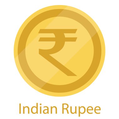 Altın sikke Hint Rupisi. Hindistan'ın resmi para birimi. Raster 