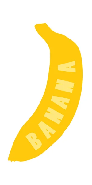 Žlutý štítek s siluetou banánů — Stock fotografie