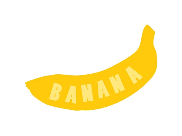 香蕉剪影标志黄色标签 — 图库照片