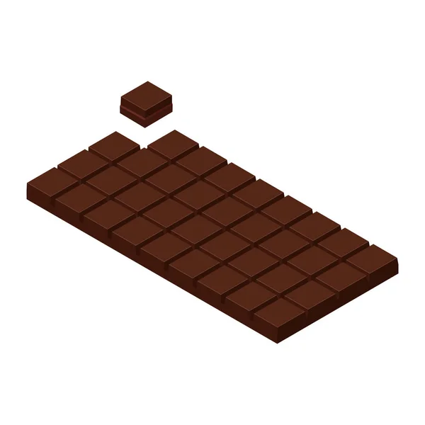 Izometrikus csokoládébár és-darab — Stock Fotó
