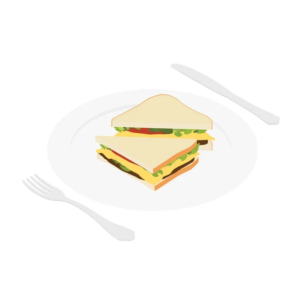 Sandwich auf Teller — Stockfoto