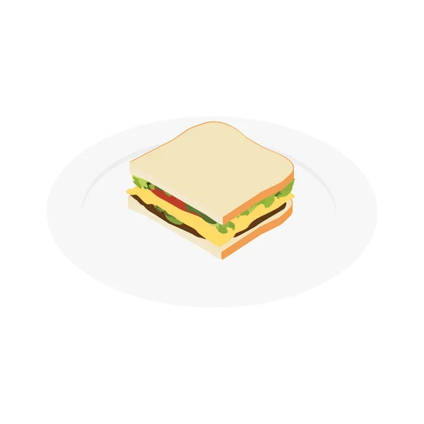Sandwich auf Teller — Stockfoto