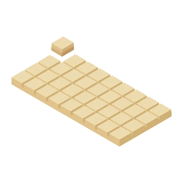 Isométrica barra de chocolate y pieza — Foto de Stock