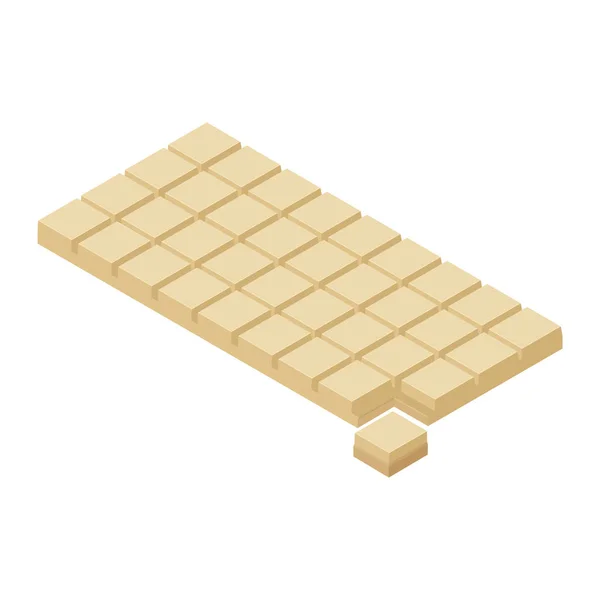 Isometric chocolate bar and piece — Stock Photo, Image