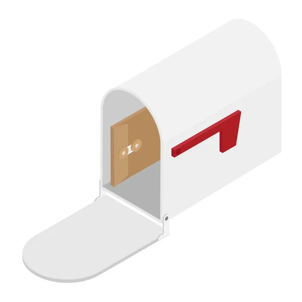 Mailbox vista isometrica raster metallo — Foto Stock