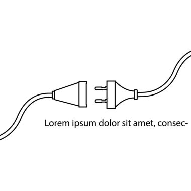 raster Elektrik Fişi ve Soketi çıkar - düz hat minimalist tasarım 404 hatası 