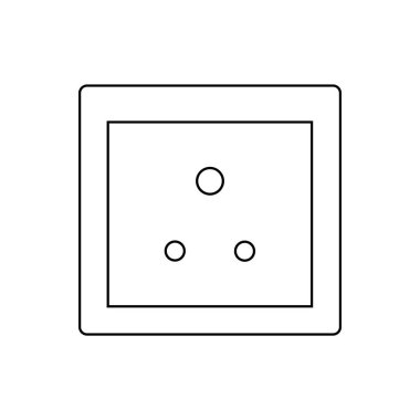 D tipi soket. Ac güç soketi simgesi. Hindistan ülke fişi