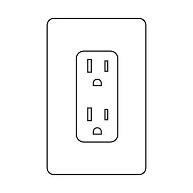 Elektrik prizi Tip B. Güç fişi ve Kanada bayrak raster illüstrasyon.