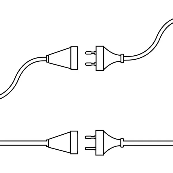 Conector y enchufe de alambre. Concepto de conexión, desconexión, electricidad . — Foto de Stock
