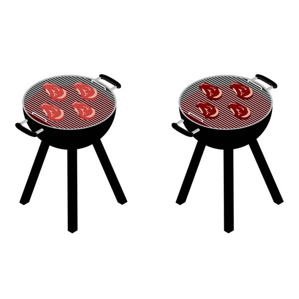 Barbecue grill geïsoleerd op witte achtergrond. — Stockvector