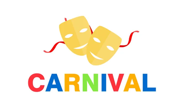 Cartão de carnaval ou banner. Desenho tipográfico — Vetor de Stock