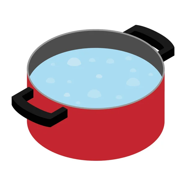 Kochendes Wasser im Kochtopf — Stockvektor
