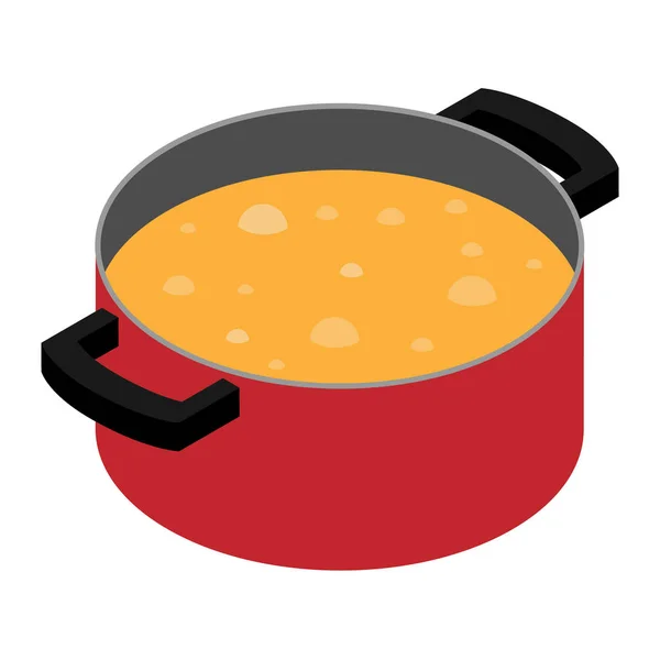 Kokende soep in kookpot — Stockvector