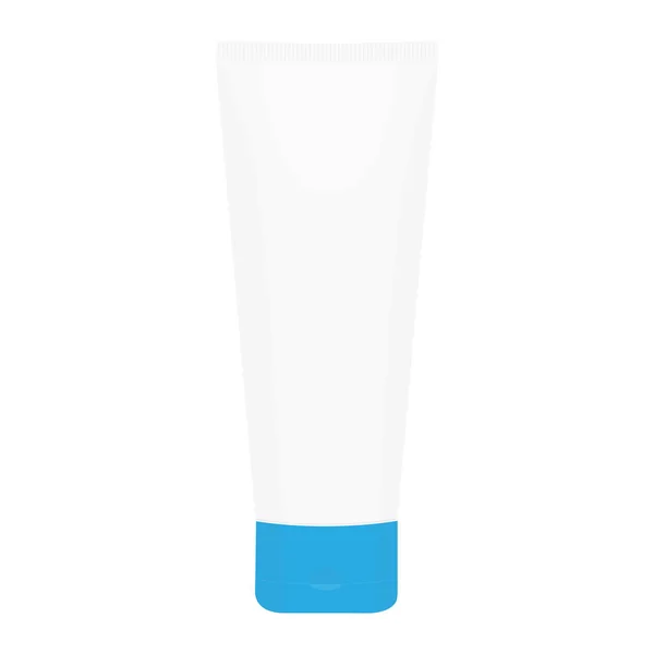 Bílá plastová tuba pro medicínu nebo kosmetiku - krém, gel, péče o pleť, zubní pasta. — Stockový vektor
