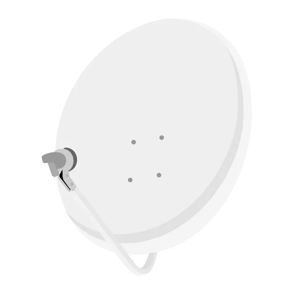 Satellite dish antenna isometric view. Radar icon. — Stock Vector