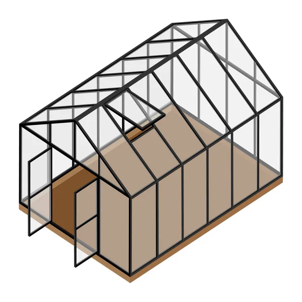 空温室，打开门窗 — 图库矢量图片