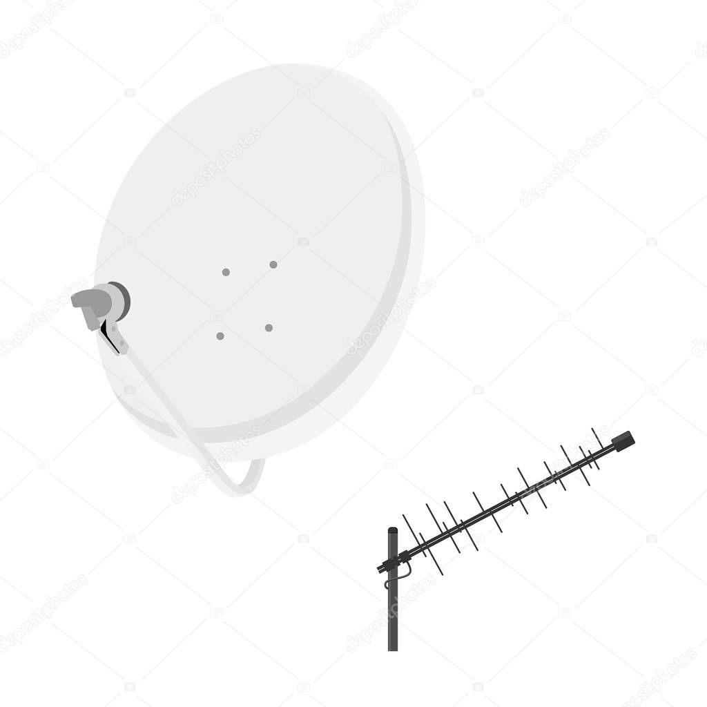 TV antenna, satellite antenna vector