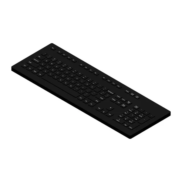 Ізометрична клавіатура чорного ПК — стоковий вектор