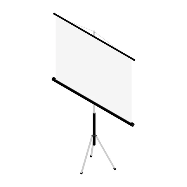 Boş beyaz gerçekçi projektör ekranı — Stok Vektör