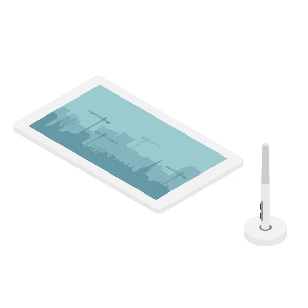 Grafik-Tablet mit Stift für Designer und Illustratoren — Stockvektor