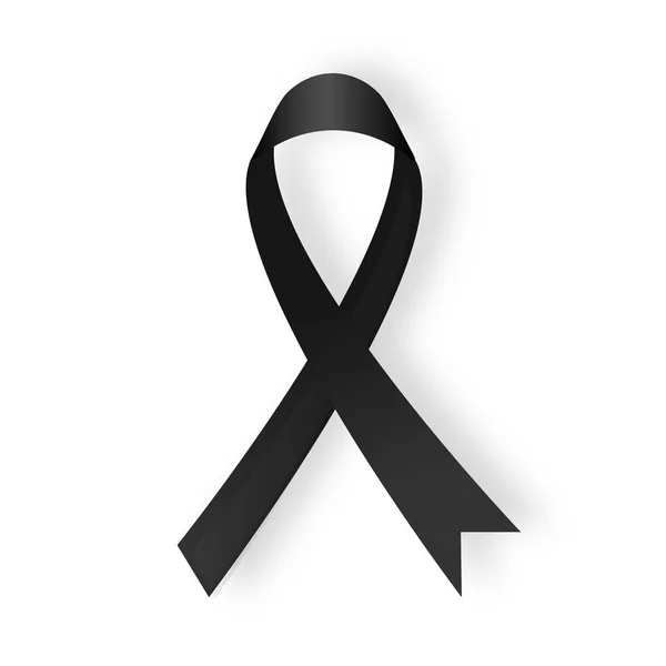 Fita de consciência preta no fundo branco. símbolo de melanoma . — Fotografia de Stock