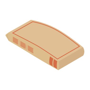 Çimento torbası. Beyaz arka plan izometrik görünümde izole kağıt çuval.