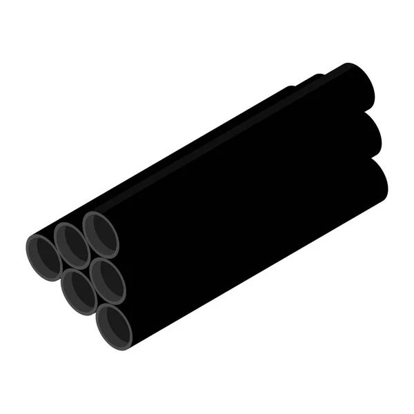 鋼鉄またはアルミニウム管の直径は白い背景で隔離される。産業用鋼管 — ストックベクタ