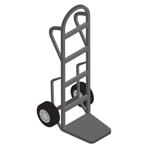 Empty hand truck isolated on white background isometric view. Pallet truck — Stock Vector