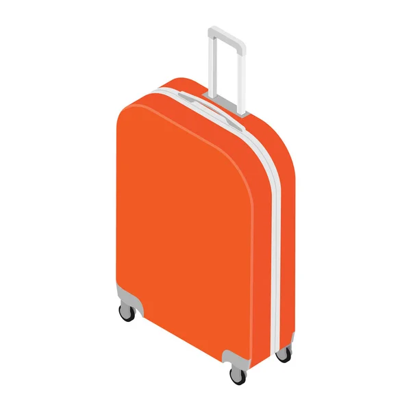 Izometrický realistický cestovní kufr s koly izolovanými na bílém pozadí — Stockový vektor