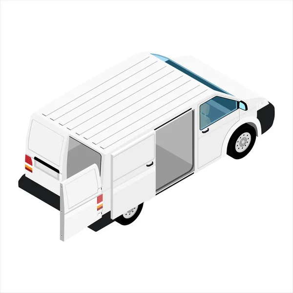 Hi-detailed Cargo Delivery Van vector vista isométrica — Archivo Imágenes Vectoriales