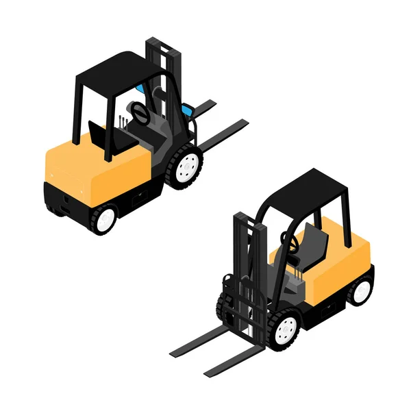 Forklift, dapat diandalkan loader berat, truk. Peralatan tugas berat - Stok Vektor