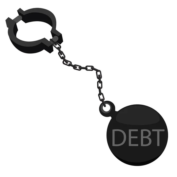 Debtor. raster illustration ball on chain. — Stock Photo, Image