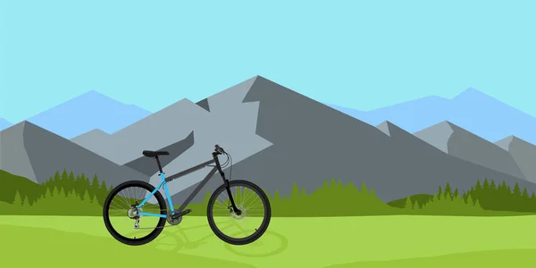 Велосипедная езда в диких горах — стоковое фото