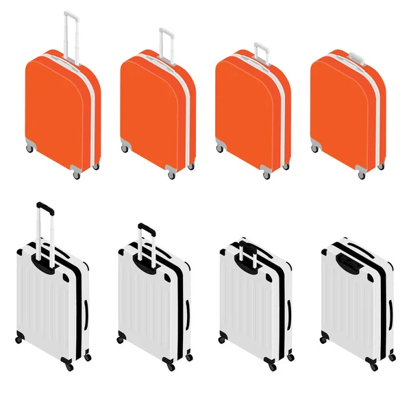 Ilsometric travel suitcase collection raster illustration — Stok Foto