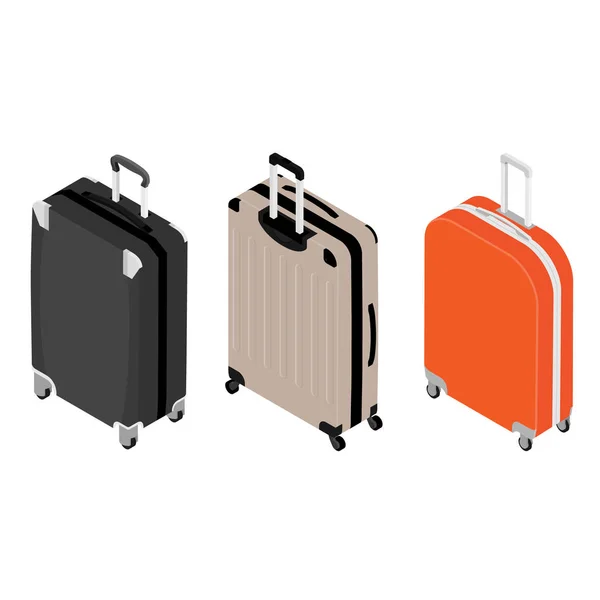 Ilustración de trama de colección de maletas de viaje isométricas — Foto de Stock