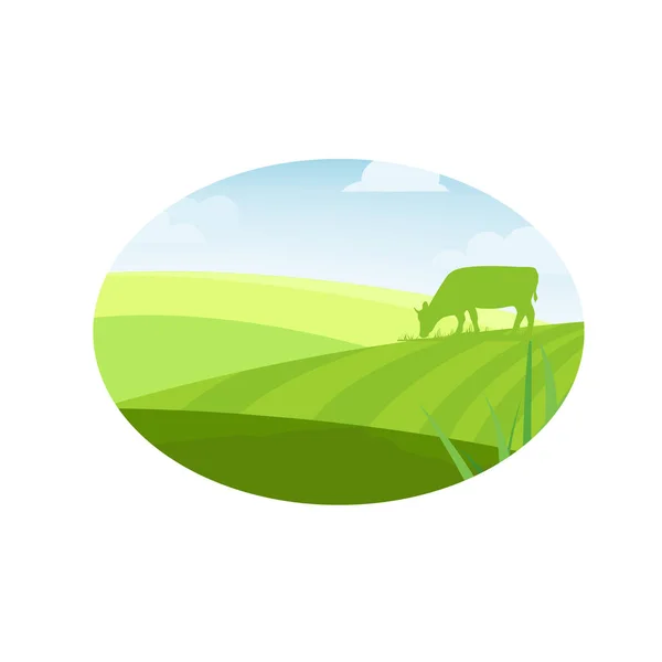 Bauernhof konzept logo raster illustration — Stockvektor