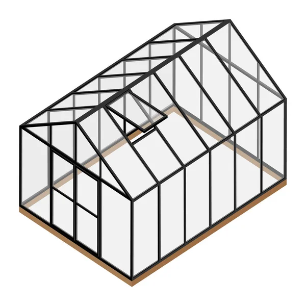 Empty greenhouse with closed door — Stock Vector