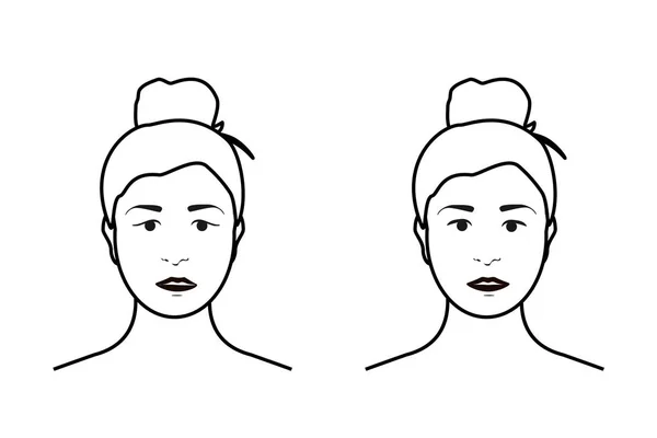 Conjunto de emociones de mujer. Expresión facial . — Archivo Imágenes Vectoriales