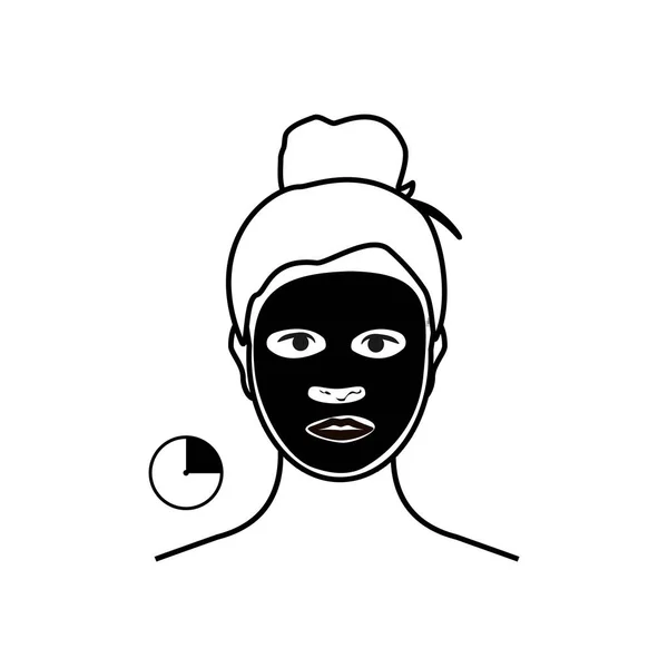 Femme avec masque facial sur son visage isolé sur fond blanc — Image vectorielle