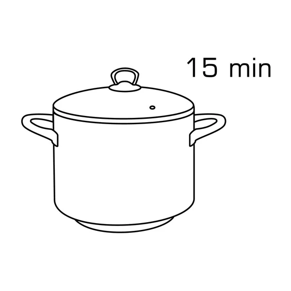Kookpan, pot geïsoleerd op witte ondergrond. — Stockvector