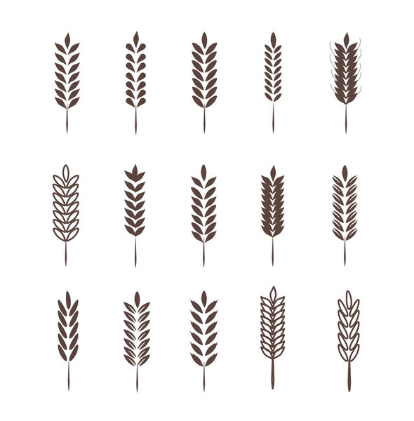 Wheat Ears Icons and Logo Set
