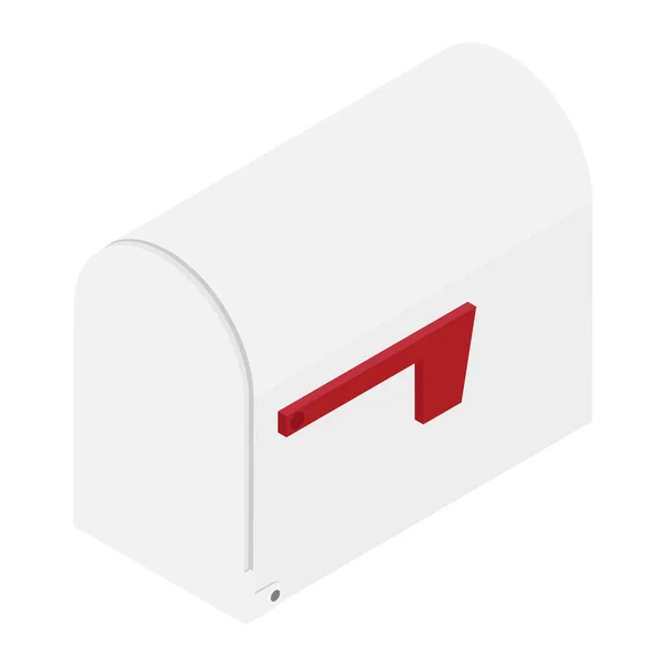 Caixa de correio fechada vista isométrica isolada sobre fundo branco — Fotografia de Stock